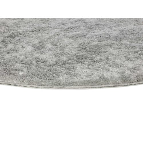 Tapis Rond Shaggy Roma Liso Argent 120x120 Cm