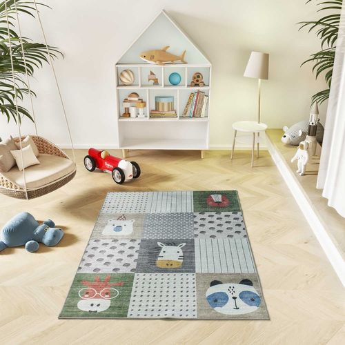 Tapis Enfant Lavable Animaux Candy 24061 Multicolore 120x170 Cm