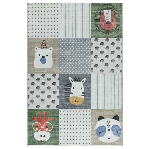 Tapis Enfant Lavable Animaux Candy 24061 Multicolore 120x170 Cm