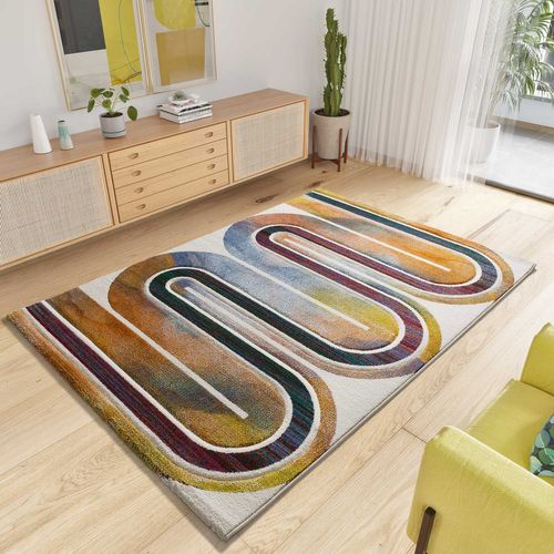 Tapis Géométrique Sybil 40403 Beige/multicolore 160x230 Cm