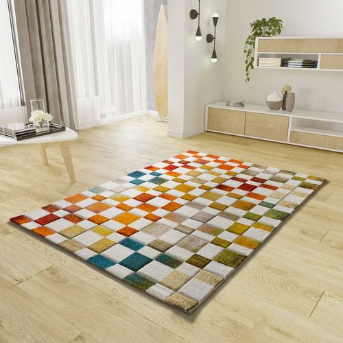 Tapis Damier Brunei 40411 Multicolore 140x200 Cm