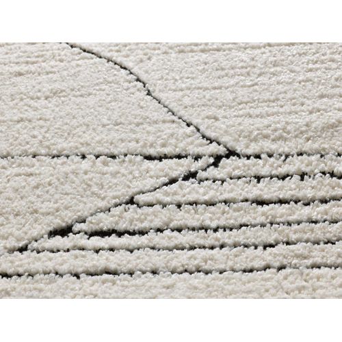 Tapis Ethnique à Relief Turin 2312 Blanc/noir 120x170 Cm