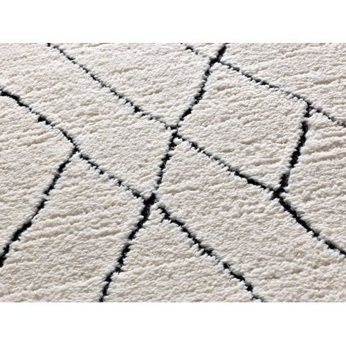 Tapis Berbère à Relief Turin 2379 Blanc/noir 80x150 Cm