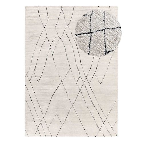 Tapis Berbère à Relief Turin 2379 Blanc/noir 80x150 Cm