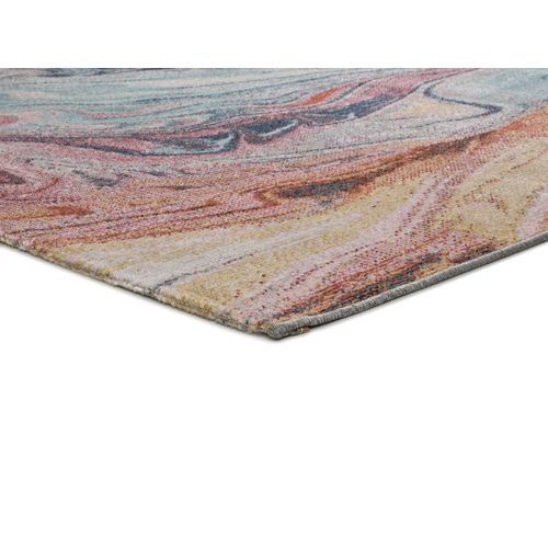 Tapis Extérieur Abstrait Samara 54572 Bleu/rose/rouille 120x170 Cm