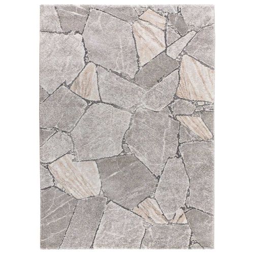 Tapis Shaggy Moderne à Relief Kivet 9055 Gris 160x230 Cm