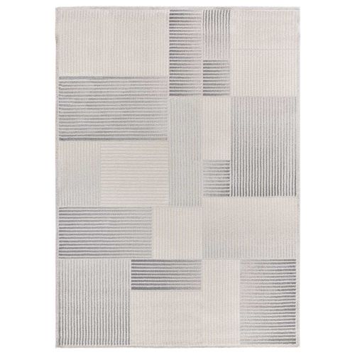 Tapis Géométrique à Relief Baresa 12943 Beige/gris 200x290 Cm