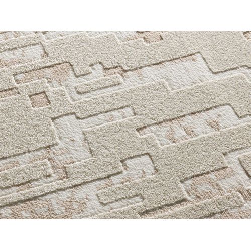 Tapis Moderne à Relief Baresa 12946 Beige 160x230 Cm