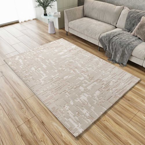 Tapis Moderne à Relief Baresa 12946 Beige 160x230 Cm