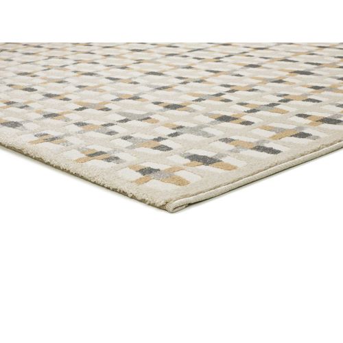 Tapis Géométrique à Relief Baresa 12949 Beige/gris 160x230 Cm