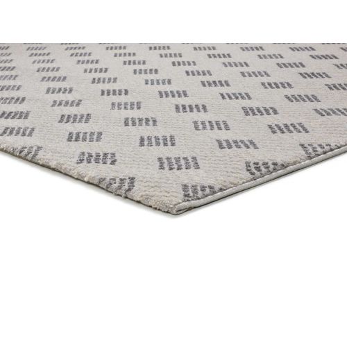 Tapis Géométrique à Relief Baresa 12951 Gris Clair 80x150 Cm