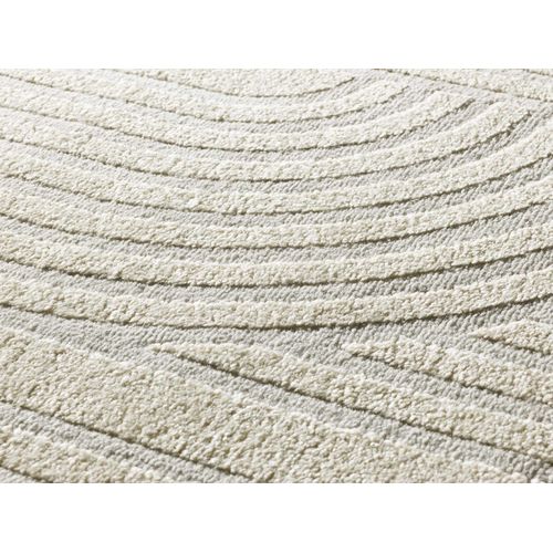 Tapis Géométrique à Relief Baresa 12963 Crème/gris Clair 160x230 Cm