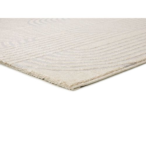 Tapis Géométrique à Relief Baresa 12963 Crème/gris Clair 160x230 Cm