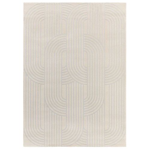 Tapis Géométrique à Relief Baresa 12963 Crème/gris Clair 160x230 Cm