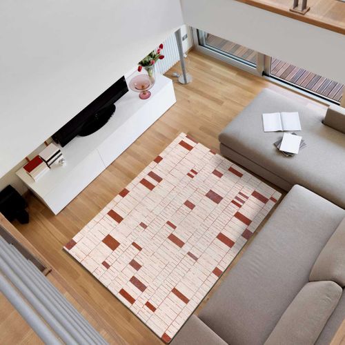 Tapis Moderne Beruti 12920 Beige/rouille 80x150 Cm