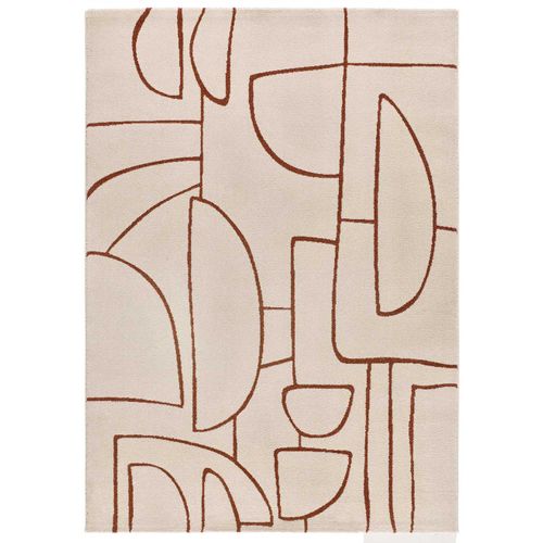 Tapis Géométrique Beruti 12923 Beige/rouille 133x190 Cm