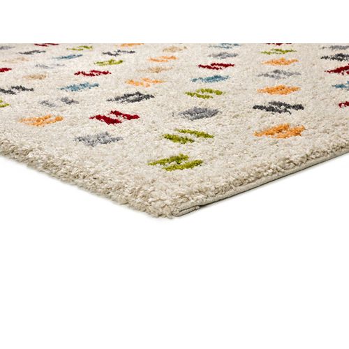 Tapis Shaggy Géométrique Bremen 8819 Crème/multicolore 133x190 Cm