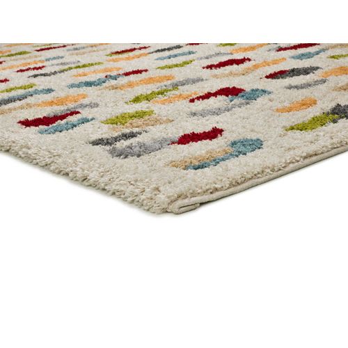 Tapis Shaggy Géométrique Bremen 8822 Crème/multicolore 160x230 Cm