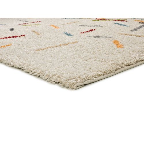 Tapis Shaggy Géométrique Bremen 8825 Crème/multicolore 60x120 Cm