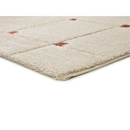 Tapis à Póils Longs à Relief Brenda 8830 Beige/rouille 133x190 Cm