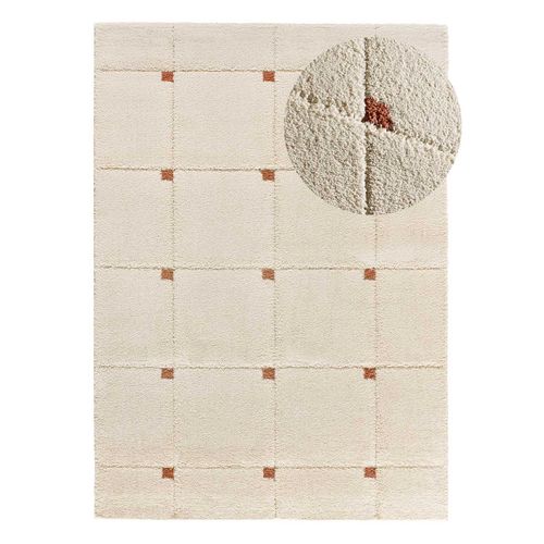 Tapis à Póils Longs à Relief Brenda 8830 Beige/rouille 160x230 Cm