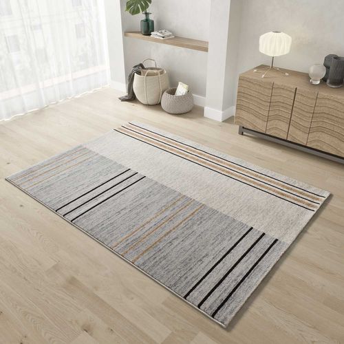 Tapis Géométrique Craft 12936 Gris/beige 200x290 Cm