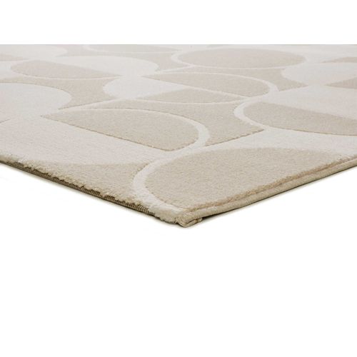 Tapis Géométrique à Relief Flora 12844 Blanc/beige 160x230 Cm