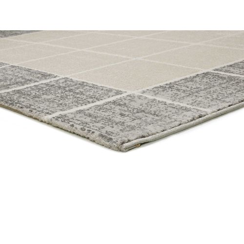 Tapis Géométrique à Relief Flora 12959 Beige/gris 160x230 Cm