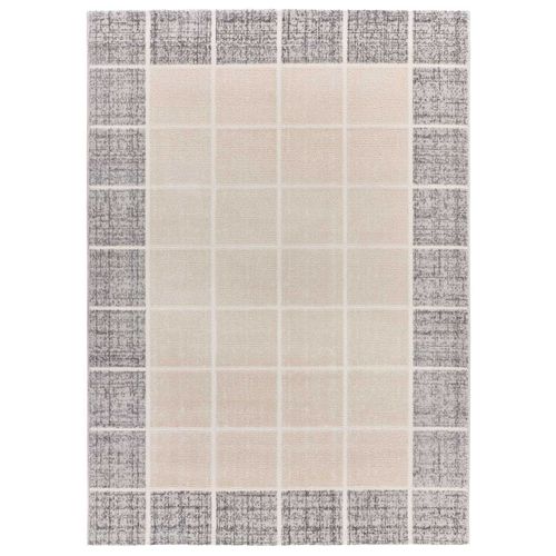 Tapis Géométrique à Relief Flora 12959 Beige/gris 160x230 Cm