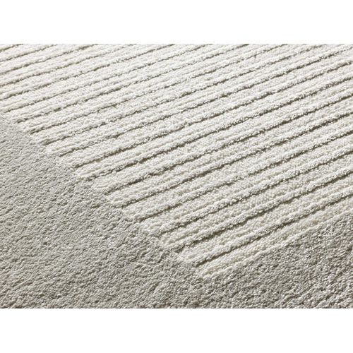 Tapis Géométrique à Relief Flora 12960 Blanc/gris 133x190 Cm