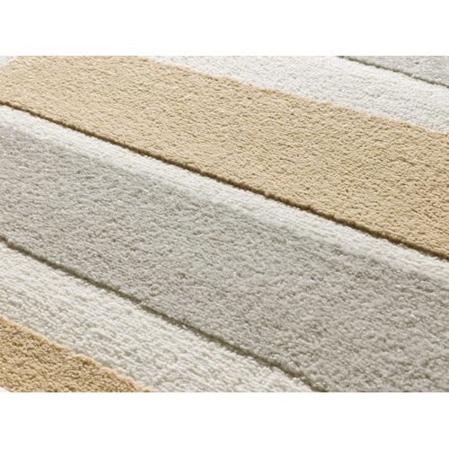 Tapis Géométrique à Relief Flora 12967 Blanc/beige/gris 133x190 Cm
