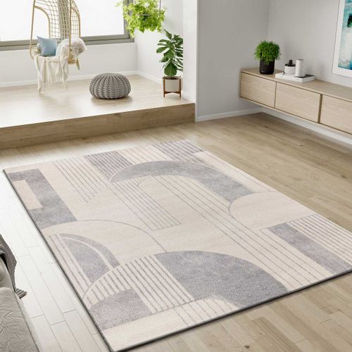Tapis Géométrique Porto 12917 Crème/gris 160x230 Cm