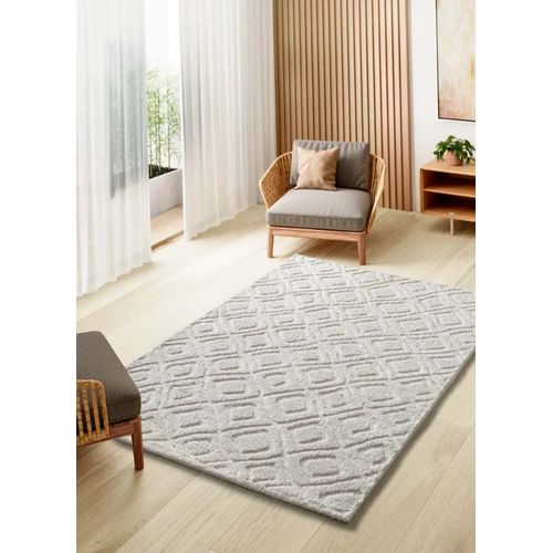 Tapis Scandinave à Relief Juno 111 Blanc 190x285 Cm