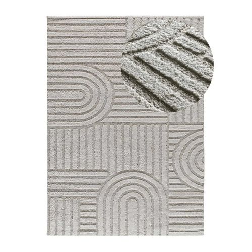 Tapis Géométrique à Relief Juno 54406 Gris 190x285 Cm