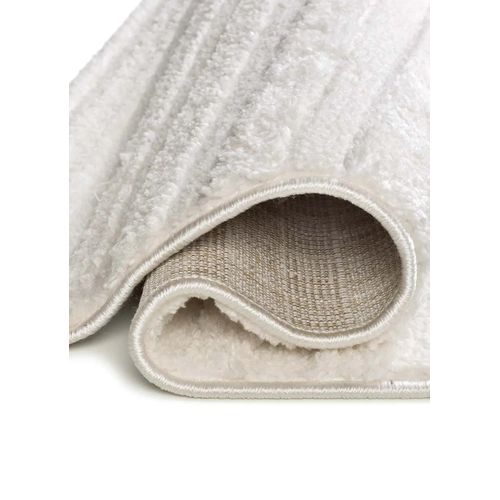 Tapis Géométrique à Relief Juno 54406 Blanc 190x285 Cm