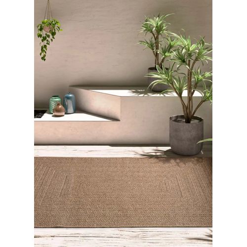 Tapis Extérieur Effet Jute Acra 5001 Marron Clair 160x230 Cm