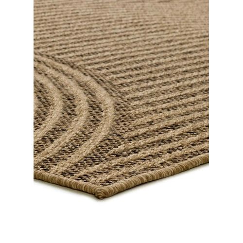 Tapis Extérieur Géométrique Effet Jute Acra 5042 Marron Clair 80x150 Cm