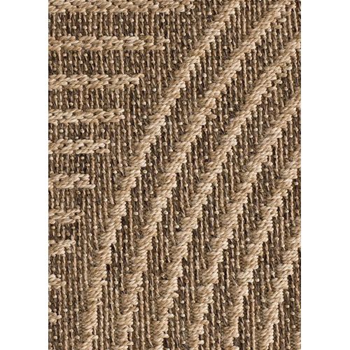 Tapis Extérieur Géométrique Effet Jute Acra 5042 Marron Clair 160x230 Cm