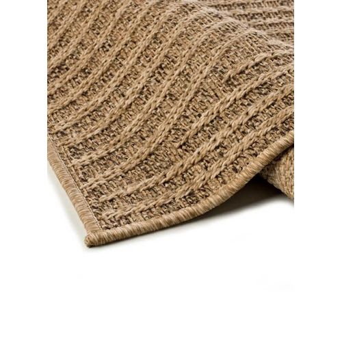 Tapis Extérieur Géométrique Effet Jute Acra 5042 Marron Clair 200x290 Cm