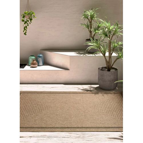 Tapis Extérieur Effet Jute Acra 5011 Marron Clair 120x170 Cm