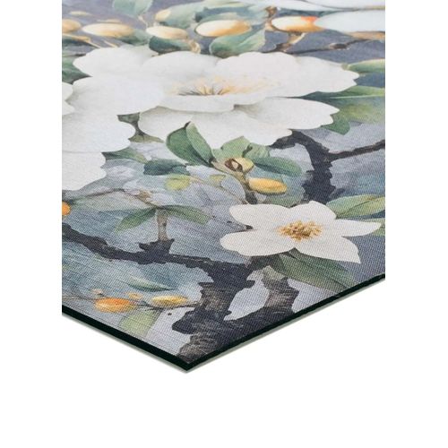 Tapis De Cuisine Fleurs Ricci Sara Gris//blanc 52x200 Cm