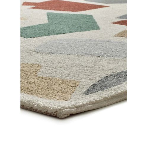 Tapis Géométrique Beruti 12926 Beige/cuivre/vert 133x190 Cm