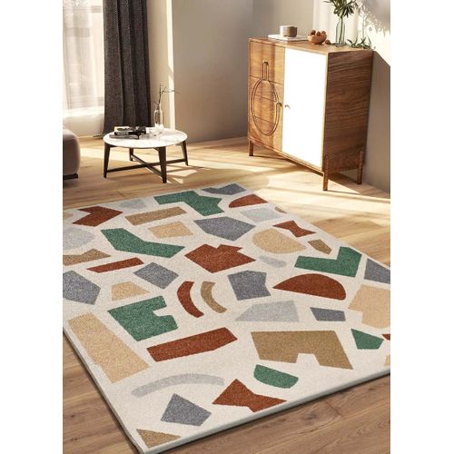 Tapis Géométrique Beruti 12926 Beige/cuivre/vert 160x230 Cm