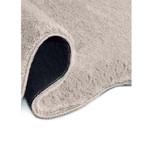 Tapis Lavable Uni à Bordure Ondulée Mellow Liso Taupe 160x230 Cm