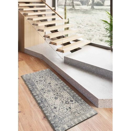 Tapis Vintage Siroco 16803 Bleu / Crème 80x200 Cm