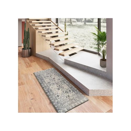 Tapis Vintage Siroco 16803 Bleu / Crème 80x200 Cm