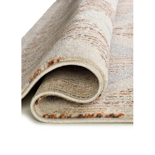 Tapis Géométrique Siroco 16804 Multicolore / Beige 80x200 Cm