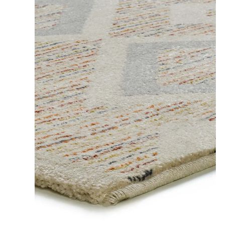 Tapis Géométrique Siroco 16804 Multicolore / Beige 80x200 Cm