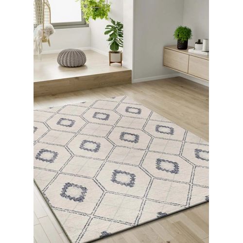 Tapis Géométrique Siroco 16806 Bleu / Crème 160x230 Cm