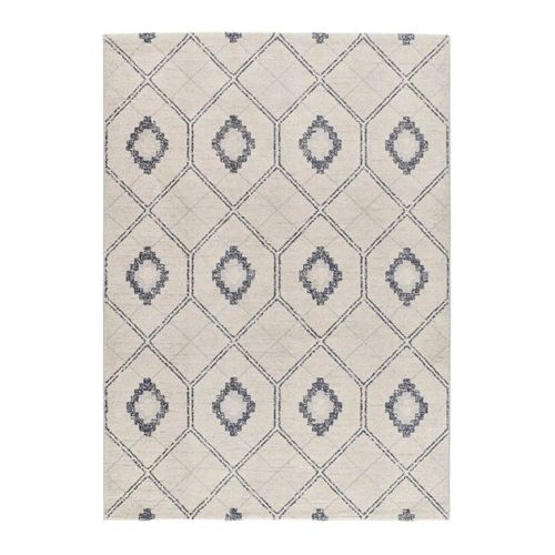 Tapis Géométrique Siroco 16806 Bleu / Crème 160x230 Cm